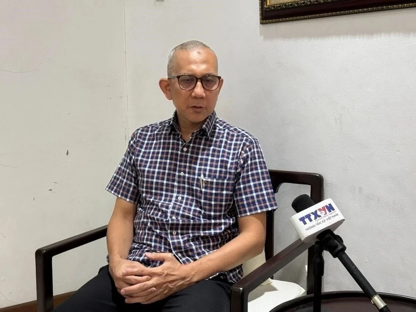 Beni Sukadis, Senior Researcher at the Jakarta-based Indonesia Institute for Defence and Strategic Studies in an interview with the Vietnam News Agency (Photo: VNA)