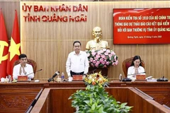 National Assembly Chairman Tran Thanh Man speaks at working session with the Quang Ngai provincial Party Committee's Standing Board (Photo: VNA)