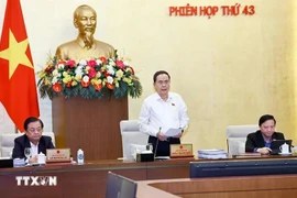 NA Chairman Tran Thanh Man speaks at the National Assembly Standing Committee's 43rd session. (Photo: VNA)