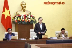 NA Standing Committee Tran Thanh Man speaks at the meeting (Photo: VNA)