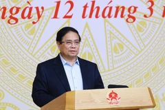 Prime Minister Pham Minh Chinh speaks at the second meeting of the National Steering Committee for Financial Inclusion in Hanoi on March 12. (Photo: VNA)