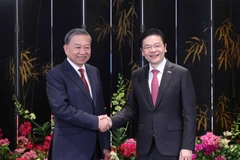 General Secretary of the Communist Party of Vietnam (CPV) Central Committee To Lam (L) and Singaporean Prime Minister and Secretary-General of the ruling People's Action Party (PAP) Lawrence Wong. (Photo: VNA)