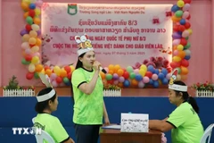 A team introduces themselves and the reason for participating in the contest in Vietnamese. (Photo: VNA)