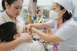 A measles vaccination campaign is being carried out in the capital city of Hanoi. (Photo: VNA)