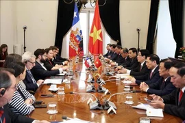 President Luong Cuong and his Chilean counterpart Gabriel Boric Font hold talks. (Photo: VNA)